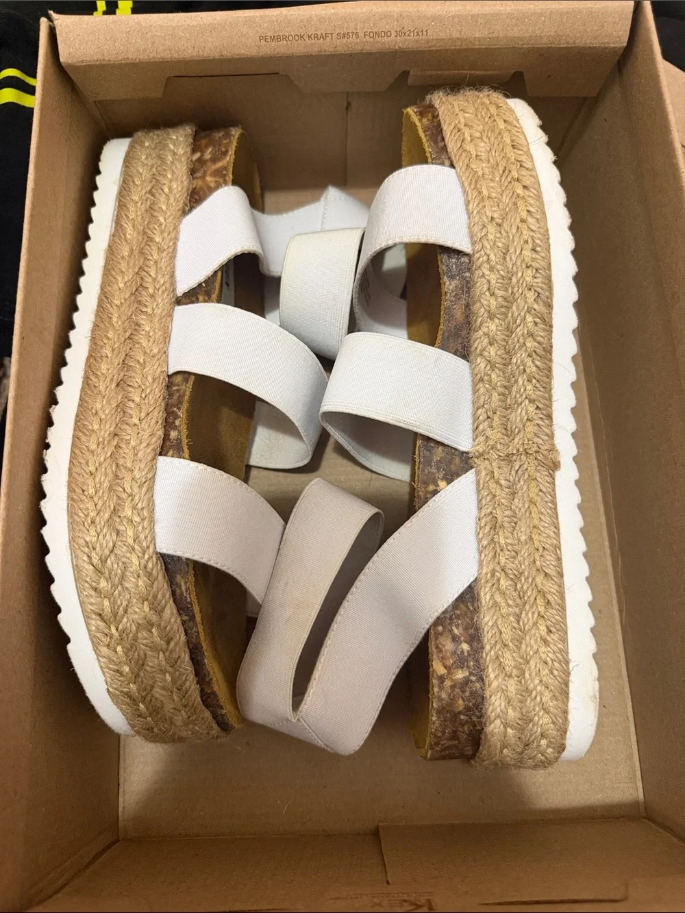 Steve Madden White Strappy Espadrille Platform Sandals